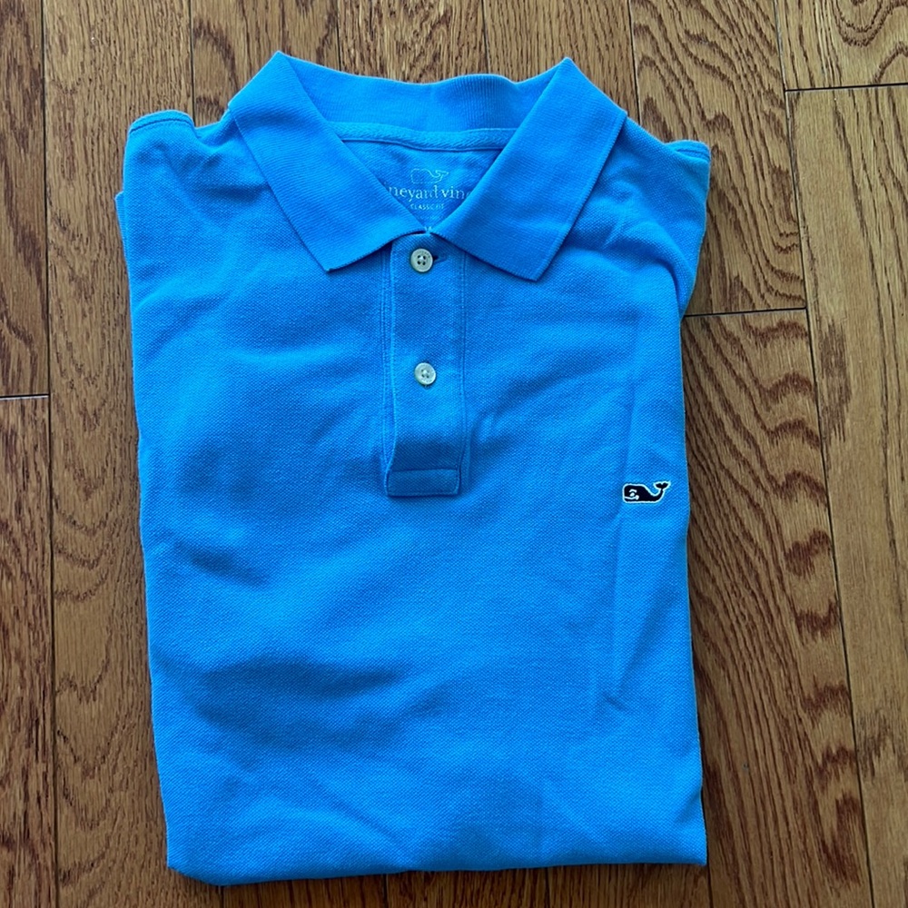 Men’s Vineyard Vines Classic Cotton Whale Polo - Blue Medium